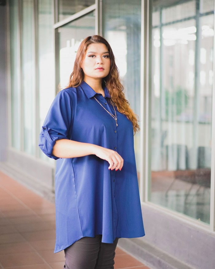 Nelly Long Shirt (Navy Blue)*New Colour